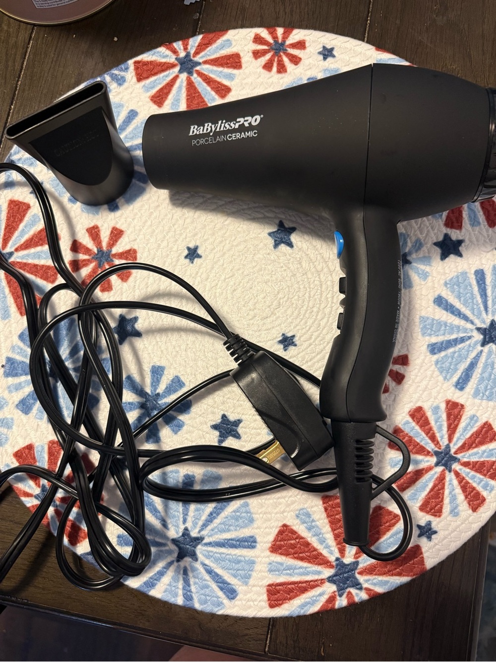 BaByliss Black Travel Hair Dryer with Concentrator Nozzle